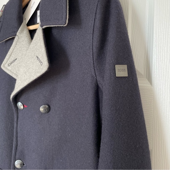 BOSS Hugo Boss Wool Coat Jacket, Blue & Grey, Boys Size 12-XS, NEW WITH TAG - Picture 5 of 12